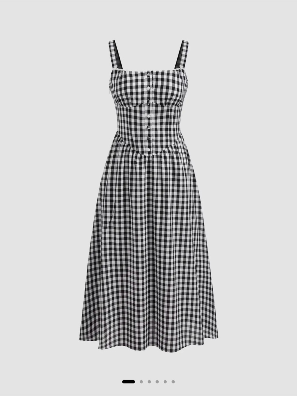 Cider Black and White Gingham Midi Dress
